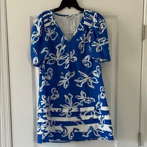 CROSBY by Mollie Burch Blue and White Dress M